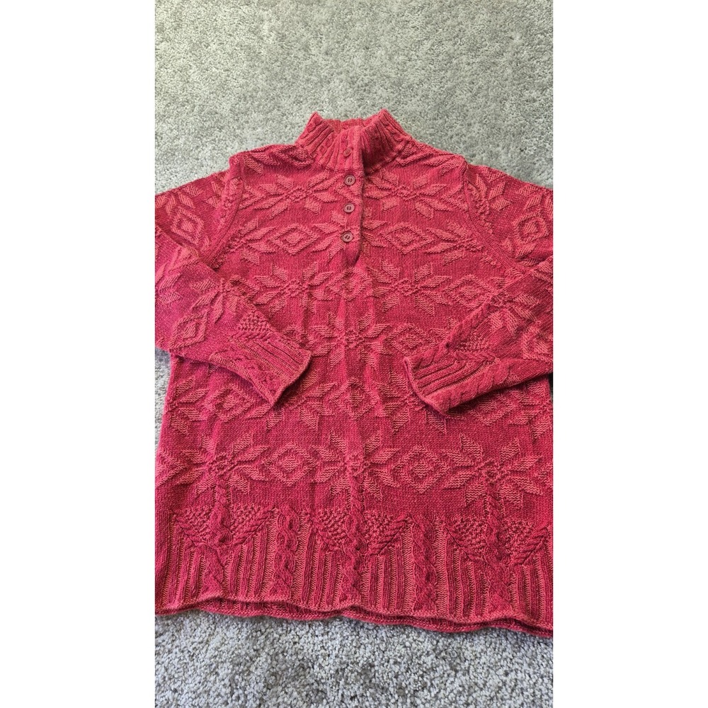 Woolrich Ruby Red Sweater Womens Medium Warm Cozy - Picture 6 of 13